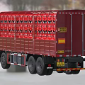 Red Heavy Duty Truck With Metal Cage Structure For Goods Transportation 3d model