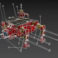 Sci-fi mecha quadruped robot mechanical armor war robot armed robot 3d model