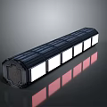 Futuristic Train With Illuminated Panels And Reflection 3d model