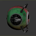 Vibrant Colorful Spherical Object With Eye Like Design On Metal Stand