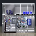 U8 KONG Trendy Shoes Mall Store With Modern Neon Lights And Shoe Displays