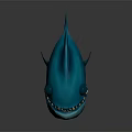 Blue Shark Doll with Cartoon Style Big Eyes Sharp Teeth and Cute Design