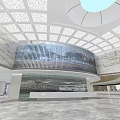 Spacious Modern Service Hall With Domed Ceiling Decorative Walls And Screens