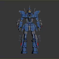 Blue Mech Game and Movie Character 3D Model With Detailed Robotic Design