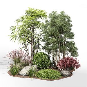 modern shrub landscape tree 3d model