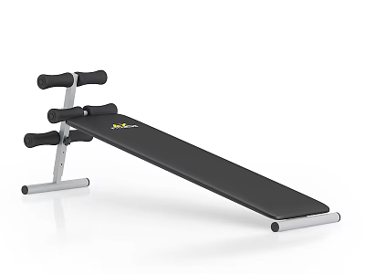Fitness Exercise Bench With Black Padded Surface And Metal Frame For Home Workouts 3d model