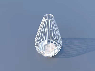 Modern White Teardrop Shaped Wire Mesh Vase For Daily Necessities Decoration 3d model