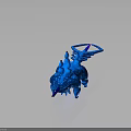 Shiny Blue Spotted Mythical Creature With Back Spikes Purple Nose And Long Tail