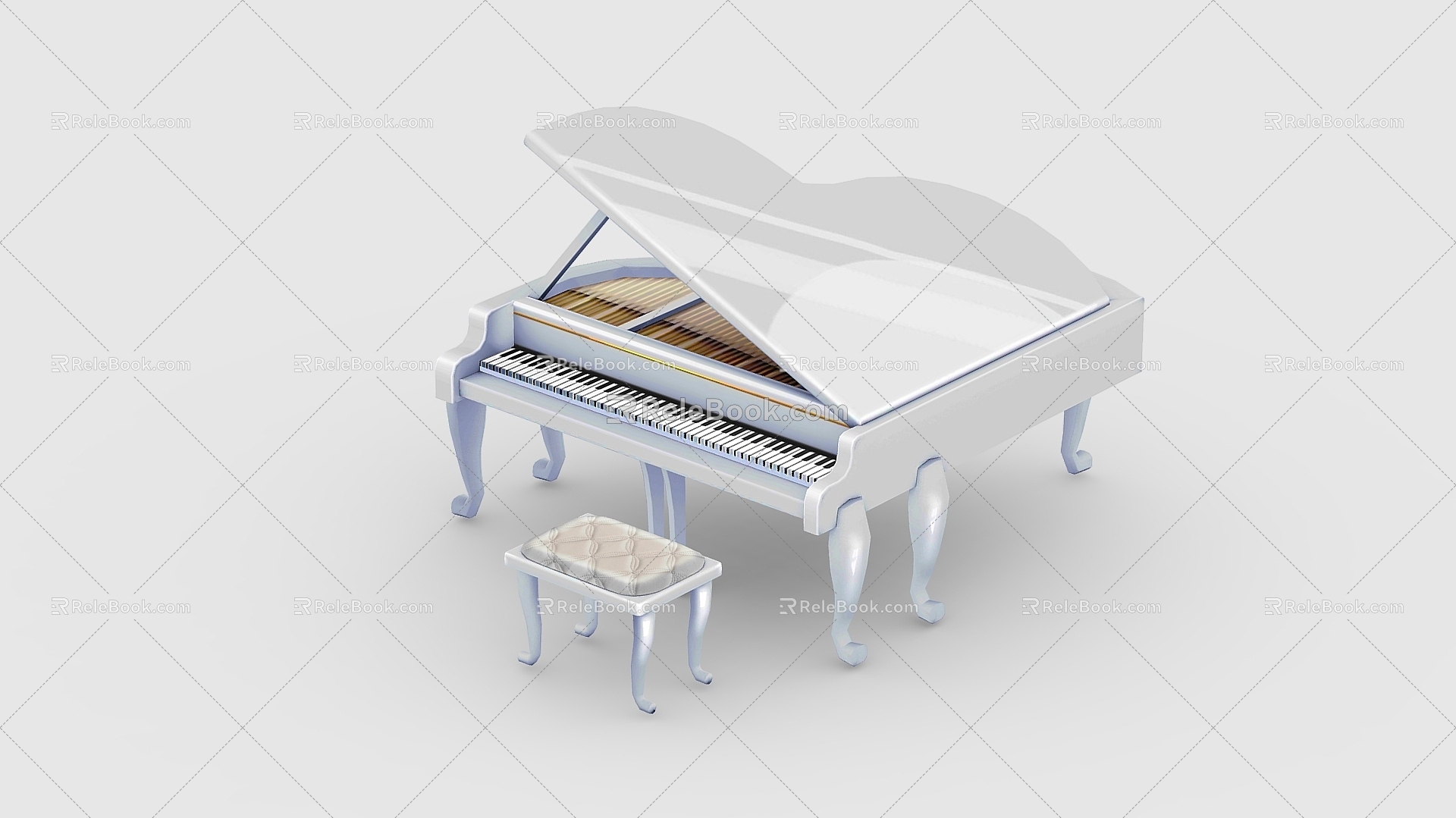 Cartoon Piano Piano Grand Piano Tripod Musical Instruments Cartoon Musical Instruments 3d model