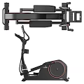 Adidas Sports Equipment Elliptical Trainer featuring Black Design Red Accents and Ergonomic Handles