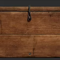 Vintage Wooden Chest With Metal Lock Rope Handle And Distressed Finish
