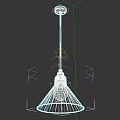 Modern Black Conical Pendant Light With White Illuminated Shade Hanging Design 3d model