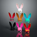 Colorful Vibrant Rabbit Ear Masks In Various Colors For Party Decorations