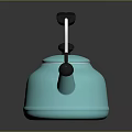 Turquoise Kitchen Kettle With Black Handle And Spout For Daily Use