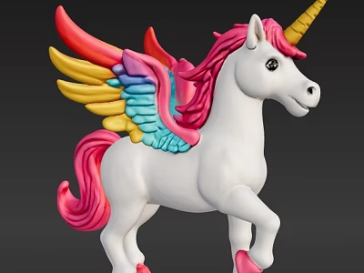 Pony Polly Unicorn Toy Furnishage 3d model