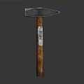 Carpentry Hammer with Metal Head Wooden Handle and Label on Handle