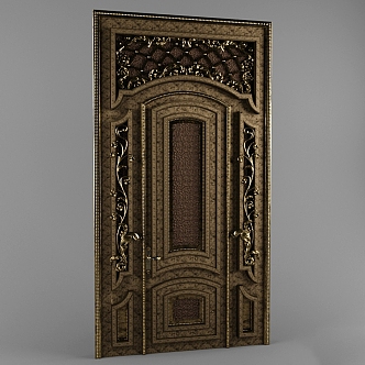 European classical door security door entry door 3d model