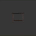 Dark Wooden Table With Smooth Tabletop And Sturdy Legs Design 3d model