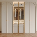 French Cream Style Wardrobe Custom Wardrobe Storage Cabinet Door Glass Cabinet Door Clothes Cabinet Door Handle 3d model