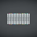 Colorful Art Markers Arranged In A Row With Multiple Bright Colors