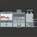 Commercial Kitchen Equipment Set Featuring Stainless Steel Workstations Storage Cabinets And Refrigeration Unit