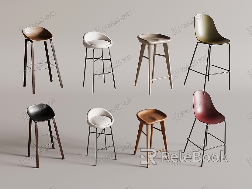 Modern Bar Chair Bar Stool Bar Table Chair High Stool Backrest Rattan Bar Chair Leisure Chair Without Armrest model