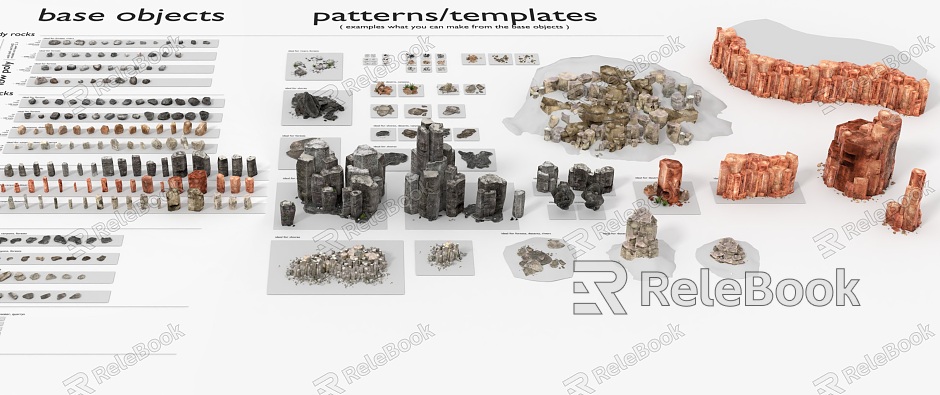 Modern landscape stone rock combination landscape stone rubble rock combination desert canyon rock quarry cave stone outdoor courtyard stone combination model