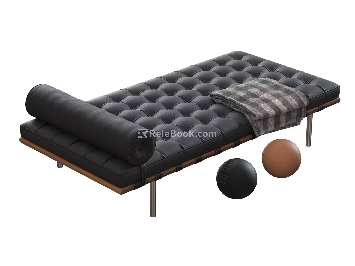 Modern bed end stool 3d model
