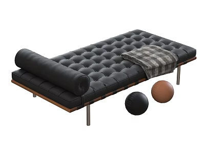 Modern bed end stool 3d model