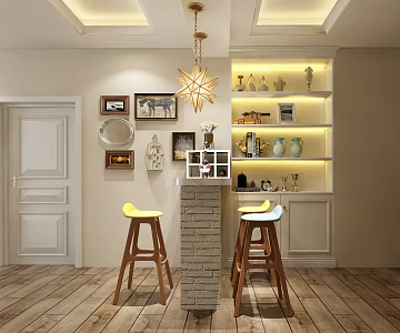 Bar counter in Jane Ou Bar Counter Area 3d model