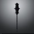 Sleek Fantasy Warhammer With Intricate Metal Head And Black Silver Long Handle Design