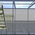 Greenhouse Interior With Vertical Plant Racks And Lush Growing Vegetables Under Transparent Roof
