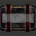 Dangerous Container With Red Straps Textured Surface Radioactive Symbol And Danger Label
