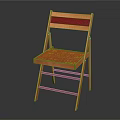 Wooden Folding Chair With Rattan Woven Seat And Backrest Minimalist Style