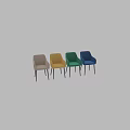 Modern Beige Upholstered Armchair With Vertical Striped Backrest And Black Legs