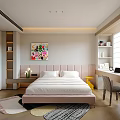 Bright Modern Kids Room Interior With Bed Study Desk And Colorful Rug
