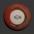 Red Rusty Gas Cylinder With RHH Label On Dark Background