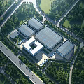 Modern Industrial Factory Complex With Multiple Buildings Green Landscaping And Road Access