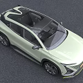 Light Green Modern SUV With Distinctive Grille Design Black Roof And Sleek Lines