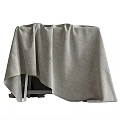 There is a tablecloth on the table 3d model