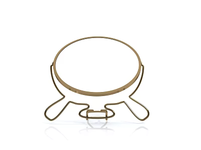 Round Tabletop Mirror With Modern Metal Stand And Elegant Design 3d model