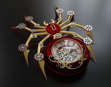 Ornaments clock spider watch mechanical watch electronic watch 3d model