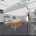PANDA Store Modern Retail Space With Glass Facade And Interior Display Shelves