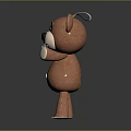 Cute Brown Teddy Bear Doll Wearing Yellow Bow Tie And Waving Hand
