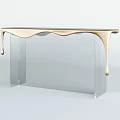 Modern Display Shelf with Gold Dripping Top and Clear Glass Legs Stylish Home Decor