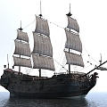 Style Sailing Ship Sea Ship Pirate Ship 3d model