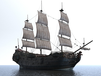 Style Sailing Ship Sea Ship Pirate Ship 3d model