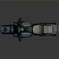 Vintage Black Motorcycle Model With Leather Seat And Silver Wheels