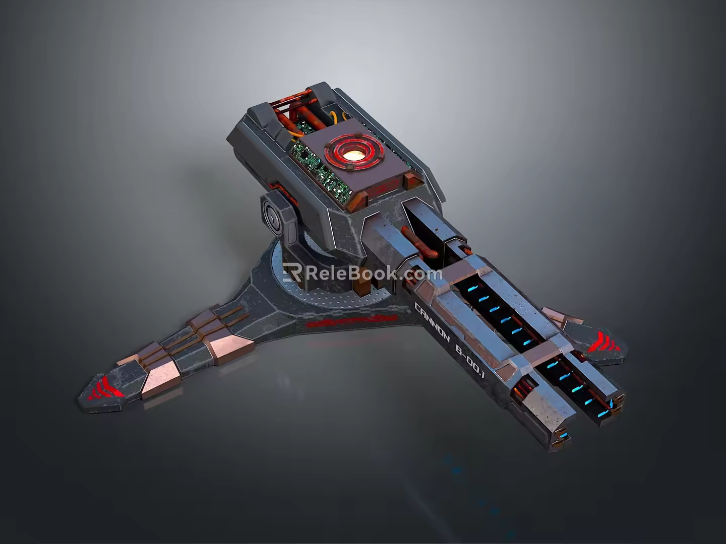 laser tower turret turntable sci-fi tower defense game tower defense sci-fi turret game turret game turret 3d model
