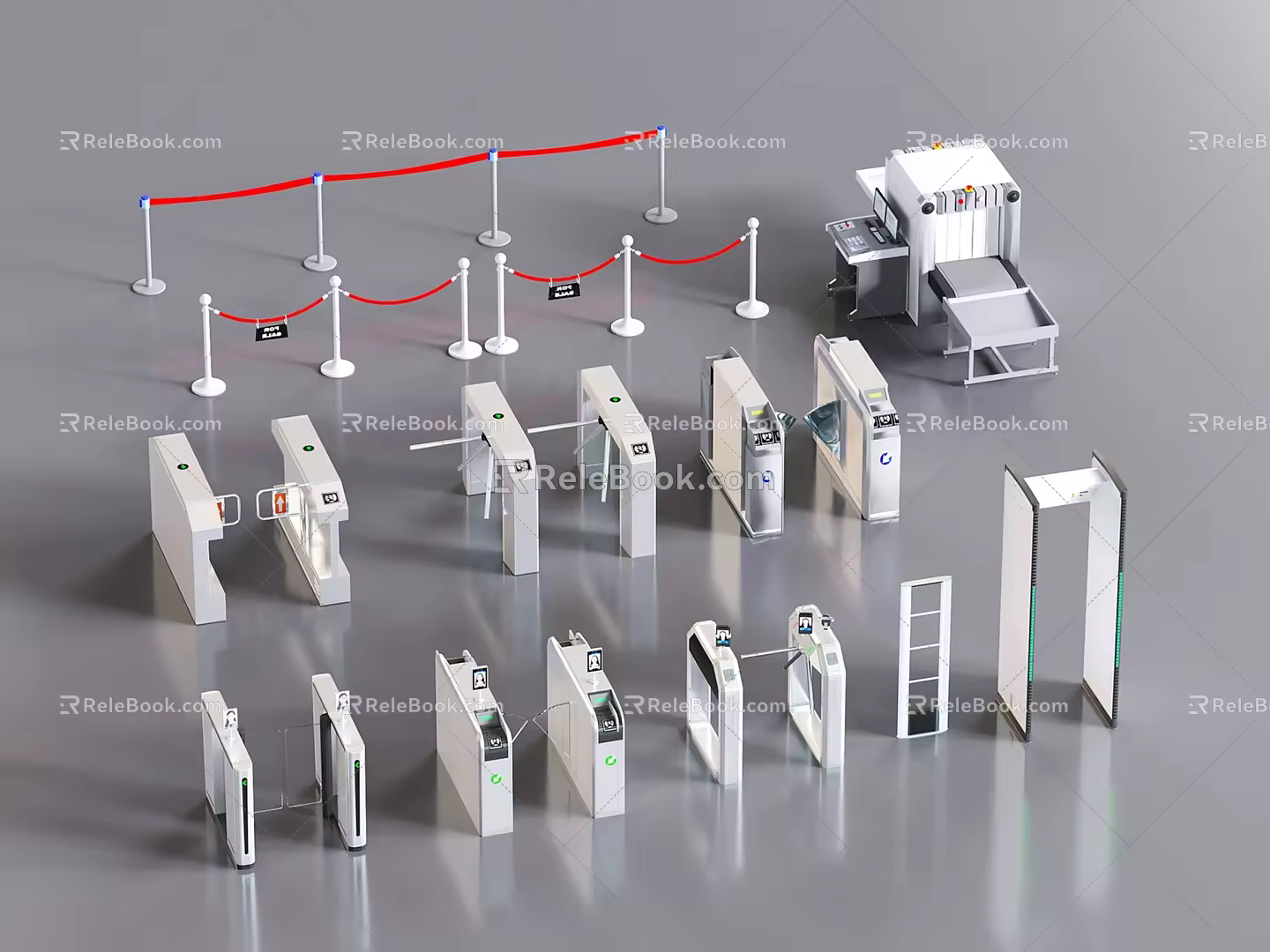 Modern Access Gate Access Card Swipe All-in-One Wing Gate Security Door Security Inspection Machine 3d model